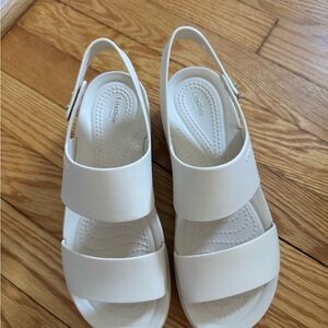 Crocs and Life Stride Women's White Platform Sandals